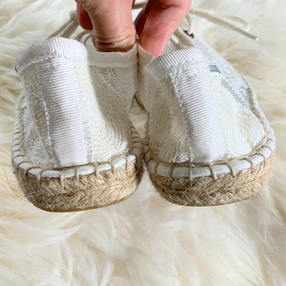 NWOB Soludos Lace-Up Lace Espadrille Sneaker White Women's Size 37EU / 6.5US - Picture 6 of 8